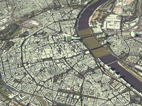 Koln Terrain city Cologne Germany Modello 3D