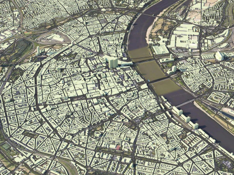 Koln Terrain city Cologne Germany 3D Model