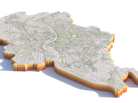 Koln Terrain city Cologne Germany Modello 3D