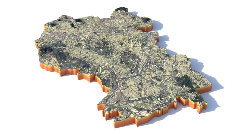 Kuala Lumpur Terrain city Malaysia 3D Model .c4d .max .obj .3ds .fbx .stl .blend 