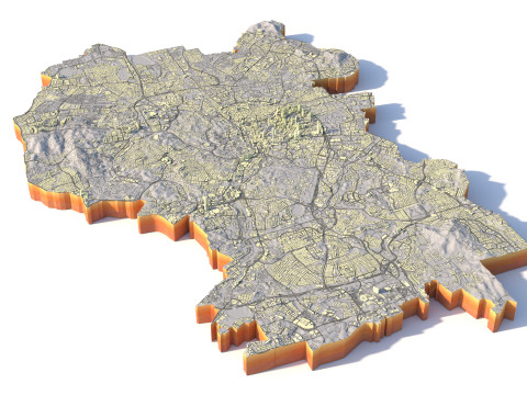Kuala Lumpur Terrain city Malaysia 3D Model