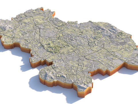 Kuala Lumpur Terrain city Malaysia 3D Model