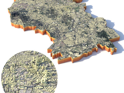 Kuala Lumpur Terrain city Malaysia 3D Model