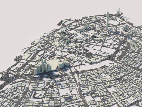 Kuwait Terrain city Modello 3D