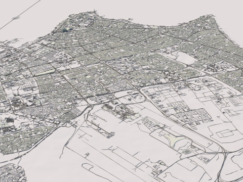 Kuwait Terrain city Modello 3D