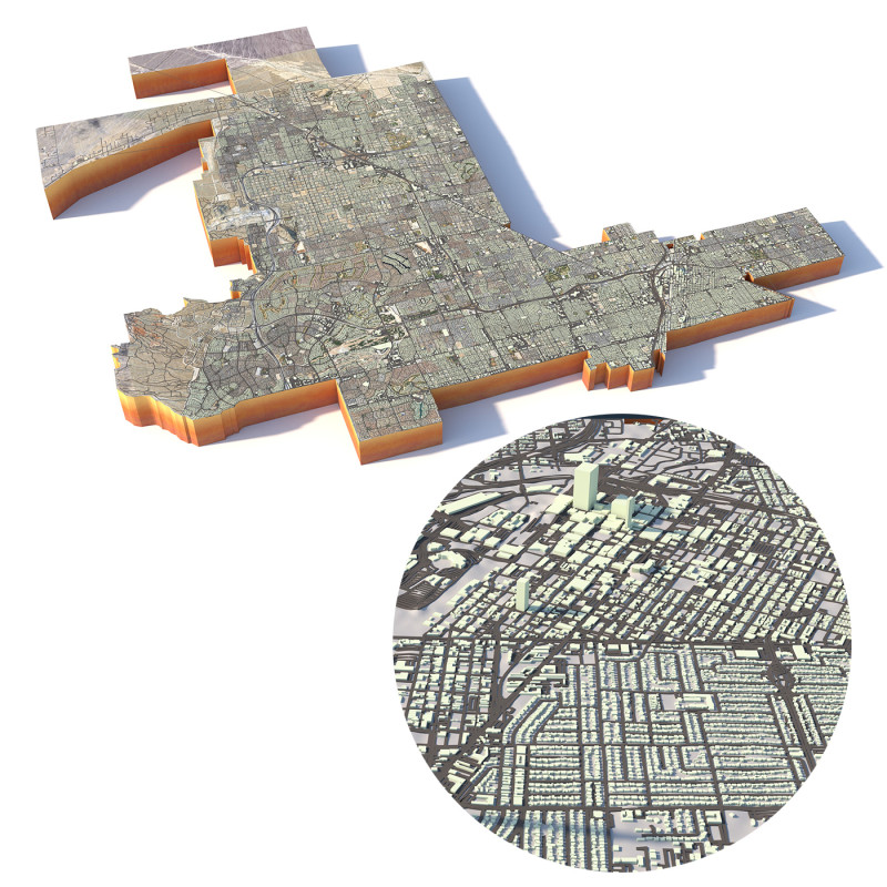 Las Vegas Terrain city Nevada USA Model 3D .c4d .max .obj .3ds .fbx .stl .blend
