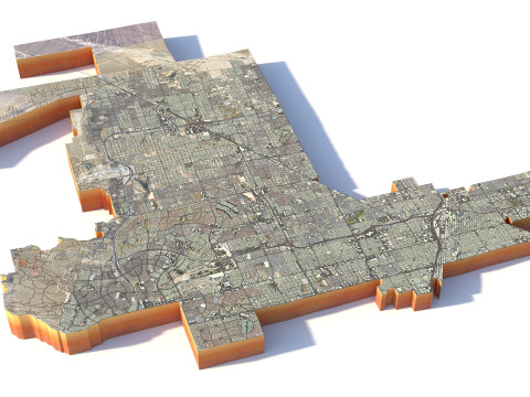 Las Vegas Terrain city Nevada USA Model 3D