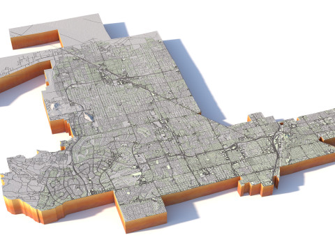 Las Vegas Terrain city Nevada USA Model 3D
