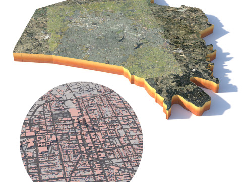 Lexington Terrain city Kentucky 3D Modell