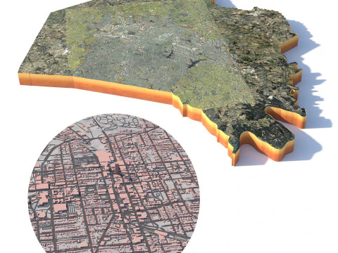 Kota Lexington Terrain, Kentucky Model 3D