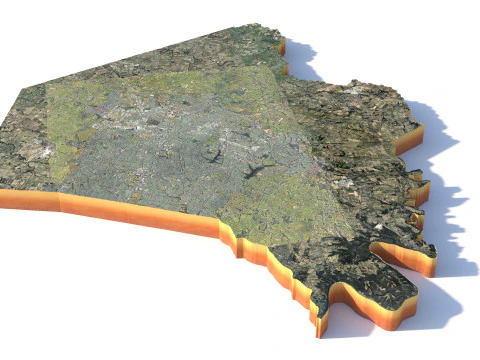 Lexington Terrain city Kentucky 3D Model