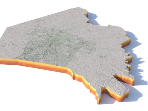 Lexington Terrain city Kentucky 3D Model