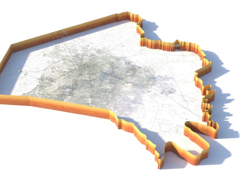 Lexington Terrain city Kentucky 3D Model