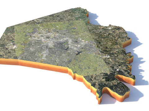 Lexington Terrain city Kentucky 3D Model
