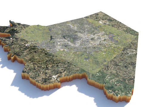 Lexington Terrain city Kentucky 3D Model