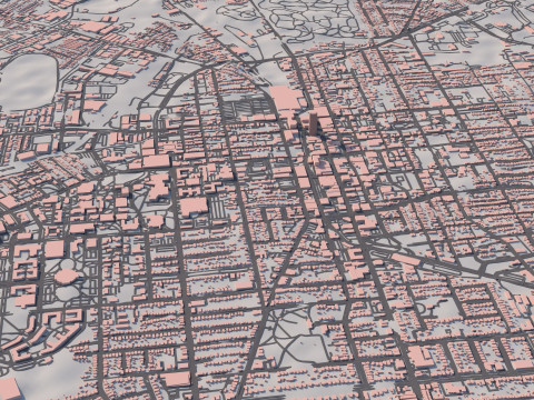 Lexington Terrain city Kentucky 3D 模型