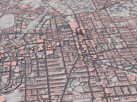 Lexington Terrain city Kentucky 3D Model