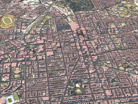 Lexington Terrain city Kentucky 3D Model