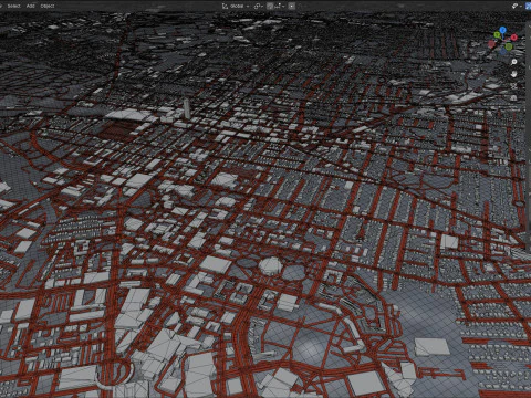Lexington Terrain city Kentucky 3D Model