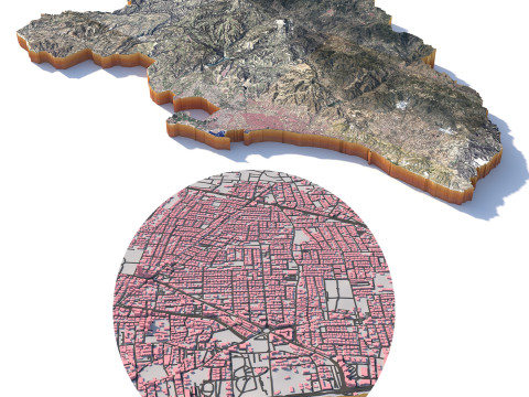 Limassol Terrain city Cyprus Model 3D