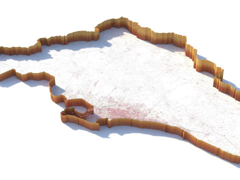Limassol Terrain city Cyprus 3D Model