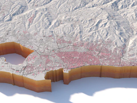 Limassol Terrain city Cyprus 3D Model