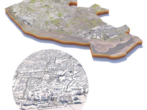 Liverpool Terrain city United Kingdom Model 3D