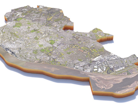 Liverpool Terrain city United Kingdom 3D Model