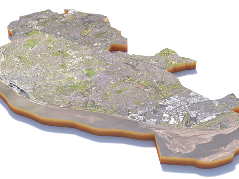 Liverpool Terrain city United Kingdom 3D Model