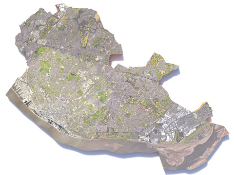 Liverpool Terrain city United Kingdom 3D Model