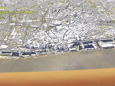 Liverpool Terrain city United Kingdom 3D Model
