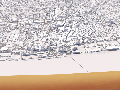 Liverpool Terrain city United Kingdom 3D Model