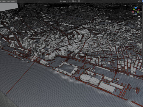 Liverpool Terrain city United Kingdom 3D Model
