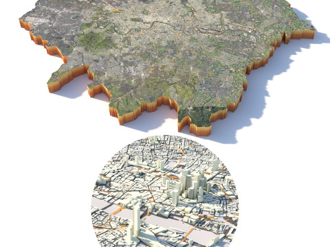 London Terrain city UK 3D 模型