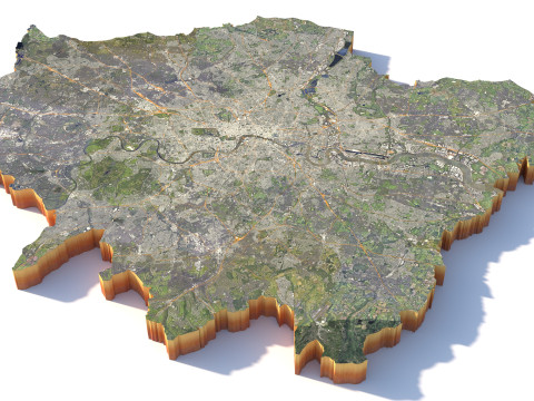 London Terrain city UK 3D Model