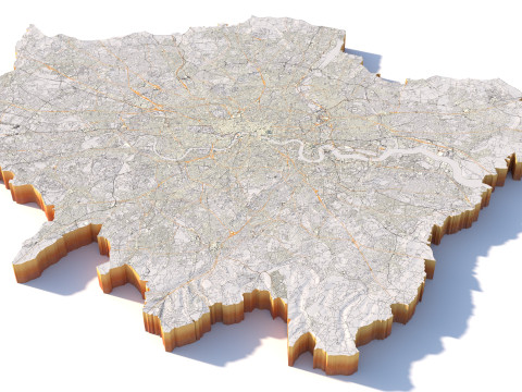 London Terrain city UK 3D Model