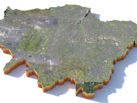 London Terrain city UK 3D Model