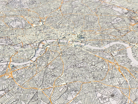 London Terrain city UK 3D Model