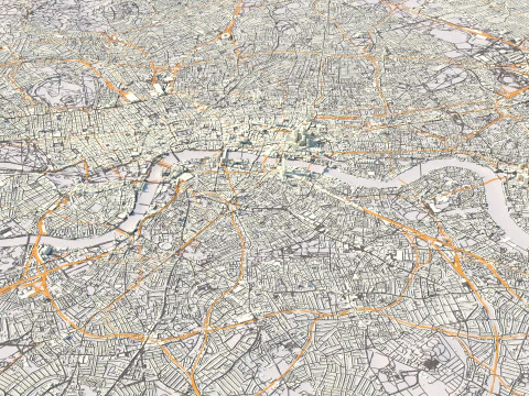 London Terrain city UK 3D Model