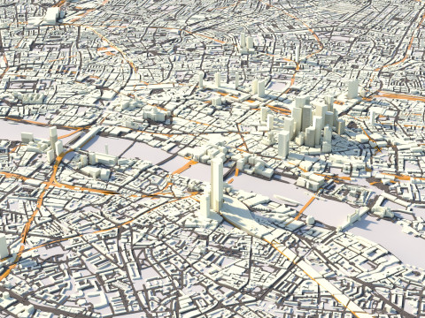 London Terrain city UK 3D Model