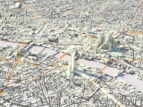London Terrain city UK 3D Model