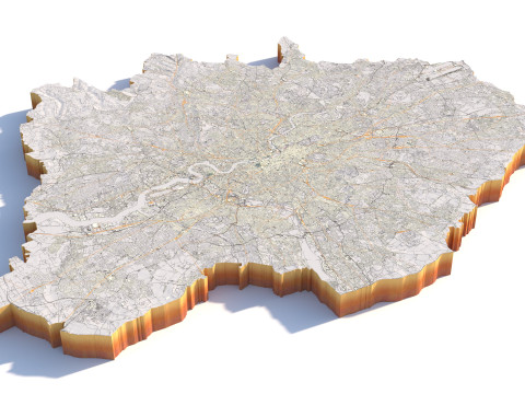 London Terrain city UK 3D Model