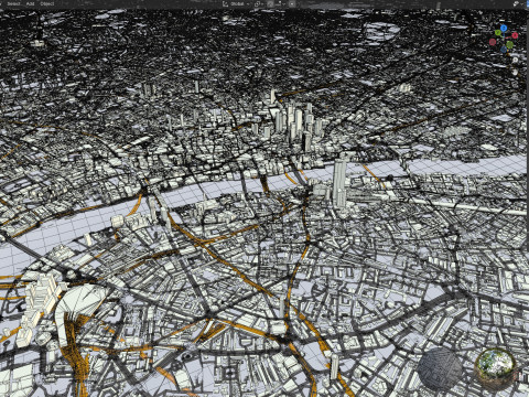 London Terrain city UK 3D Model