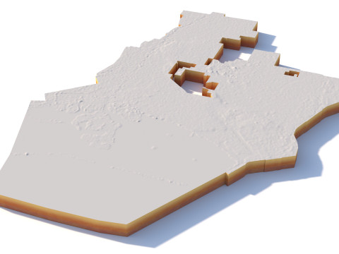 Long Beach Terrain city California USA 3D Model