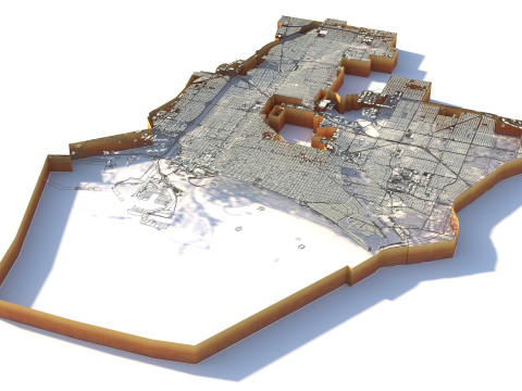 Long Beach Terrain city California USA 3D Model