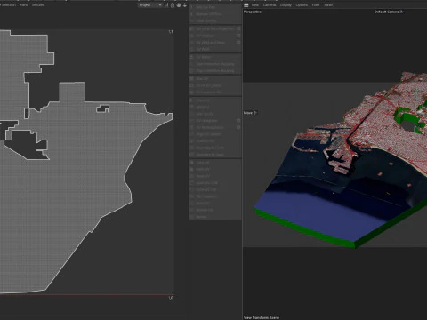 Long Beach Terrain city California USA 3D Model