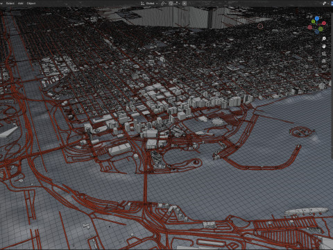 Long Beach Terrain city California USA 3D Model