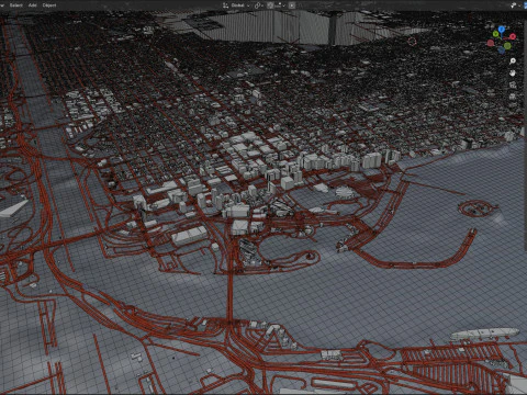 Long Beach Terrain city California USA 3D Model