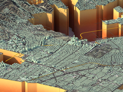 Long Beach Terrain city California USA 3D 模型