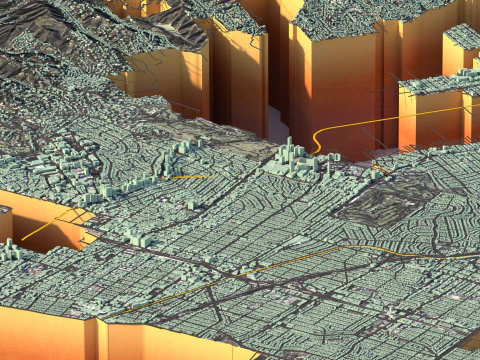 Long Beach Terrain city California USA 3D Model